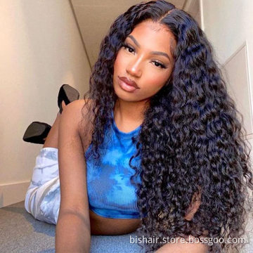 Front Lace Wig Real Human Hair Curly Hair Brazil 150% Density Deep Curly 4X4 Lace Real Human Hair Suitable for Women